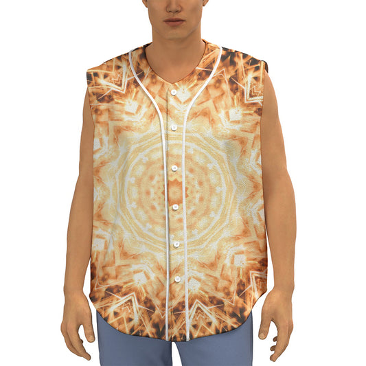 Shining Kaleidoscope Print Sleeveless Baseball Jersey