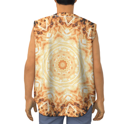 Shining Kaleidoscope Print Sleeveless Baseball Jersey
