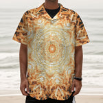 Shining Kaleidoscope Print Textured Short Sleeve Shirt