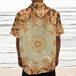 Shining Kaleidoscope Print Textured Short Sleeve Shirt