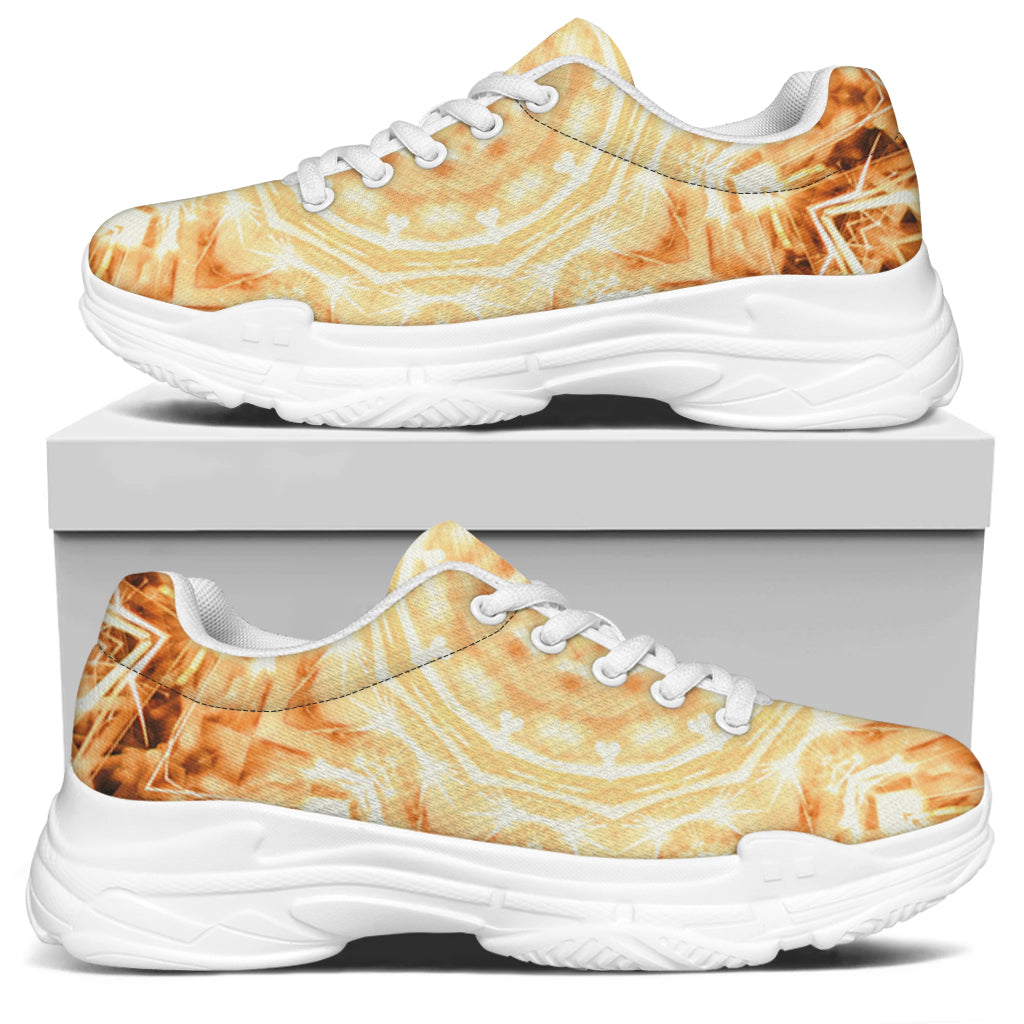 Shining Kaleidoscope Print White Chunky Shoes