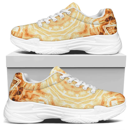 Shining Kaleidoscope Print White Chunky Shoes