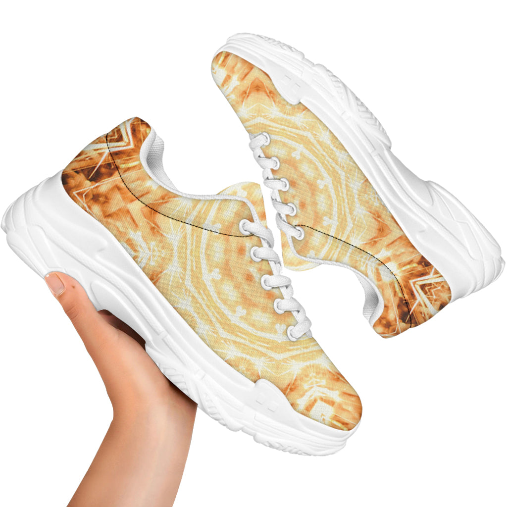 Shining Kaleidoscope Print White Chunky Shoes
