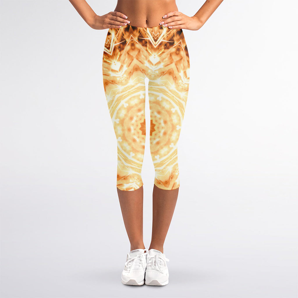 Shining Kaleidoscope Print Women's Capri Leggings