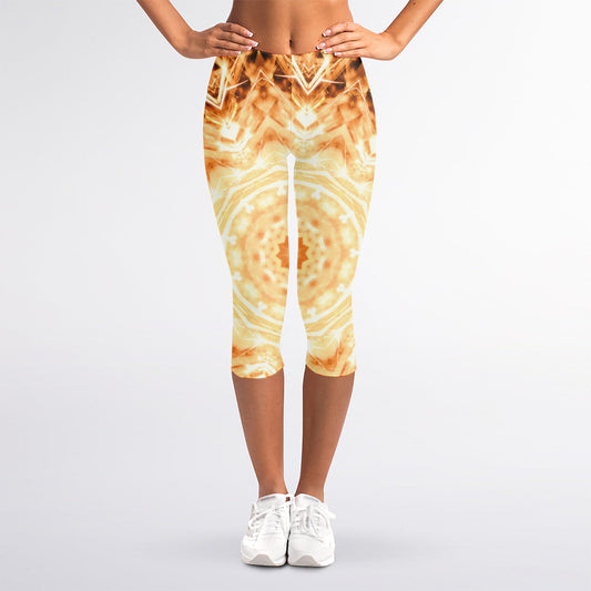 Shining Kaleidoscope Print Women's Capri Leggings