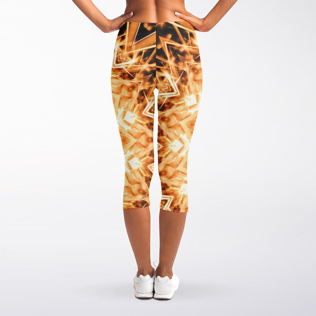 Shining Kaleidoscope Print Women's Capri Leggings