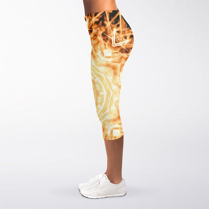 Shining Kaleidoscope Print Women's Capri Leggings