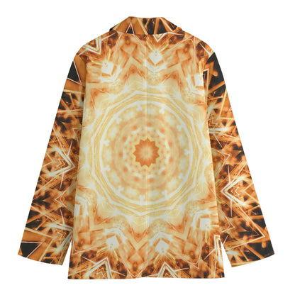 Shining Kaleidoscope Print Women's Cotton Blazer