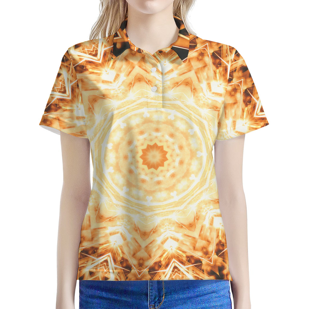 Shining Kaleidoscope Print Women's Polo Shirt