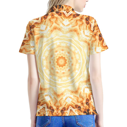 Shining Kaleidoscope Print Women's Polo Shirt