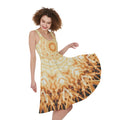 Shining Kaleidoscope Print Sleeveless Knee Length Dress