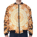 Shining Kaleidoscope Print Zip Sleeve Bomber Jacket