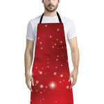 Shiny Sparkle Print Bib Apron With Pocket