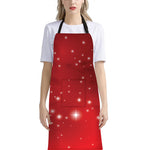 Shiny Sparkle Print Bib Apron With Pocket