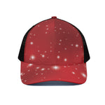 Shiny Sparkle Print Black Mesh Trucker Cap