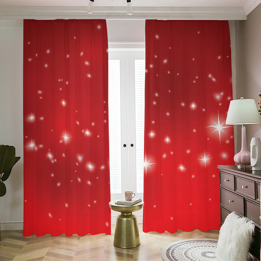 Shiny Sparkle Print Blackout Pencil Pleat Curtains