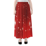 Shiny Sparkle Print Chiffon Maxi Skirt