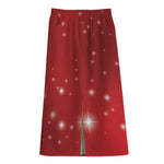 Shiny Sparkle Print Cotton Front Slit Maxi Skirt