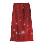 Shiny Sparkle Print Cotton Front Slit Maxi Skirt