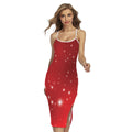 Shiny Sparkle Print Cross Back Cami Dress