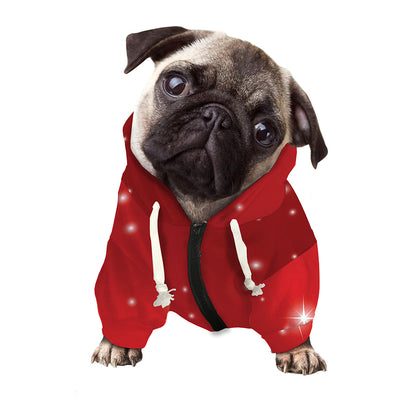 Shiny Sparkle Print Dog Zip Up Hoodie