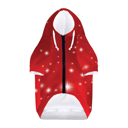 Shiny Sparkle Print Dog Zip Up Hoodie