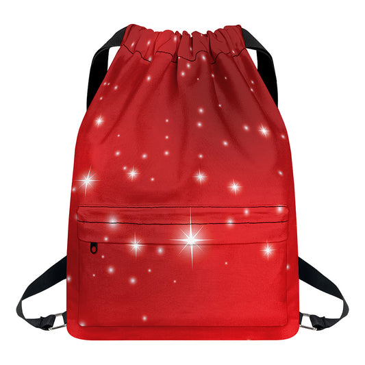 Shiny Sparkle Print Drawstring Backpack