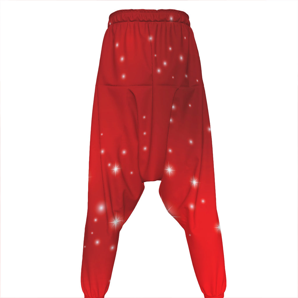Shiny Sparkle Print Hammer Pants