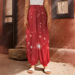 Shiny Sparkle Print Harem Pants