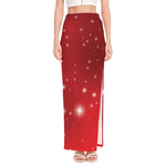 Shiny Sparkle Print High Slit Maxi Skirt