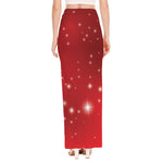 Shiny Sparkle Print High Slit Maxi Skirt