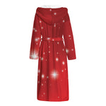 Shiny Sparkle Print Hooded Bathrobe