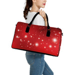 Shiny Sparkle Print Leather Duffle Bag
