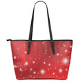 Shiny Sparkle Print Leather Tote Bag With Zipper