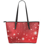 Shiny Sparkle Print Leather Tote Bag