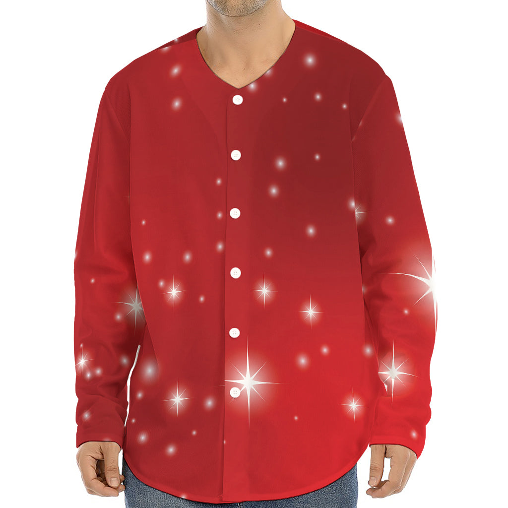 Shiny Sparkle Print Long Sleeve Baseball Jersey