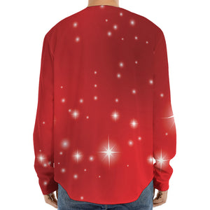 Shiny Sparkle Print Long Sleeve Baseball Jersey