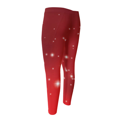 Shiny Sparkle Print Men's Compression Pants