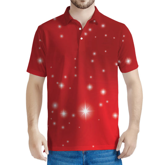 Shiny Sparkle Print Men's Polo Shirt
