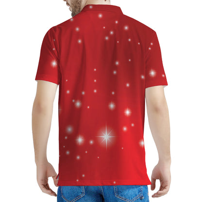 Shiny Sparkle Print Men's Polo Shirt