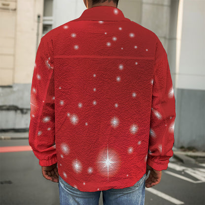 Shiny Sparkle Print Men's Shirt Jacket