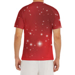 Shiny Sparkle Print Men's Short Sleeve Rash Guard