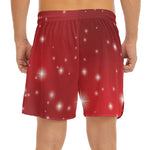 Shiny Sparkle Print Men's Split Running Shorts