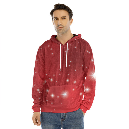 Shiny Sparkle Print Men's Velvet Pullover Hoodie