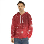 Shiny Sparkle Print Men's Velvet Pullover Hoodie