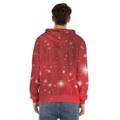 Shiny Sparkle Print Men's Velvet Pullover Hoodie