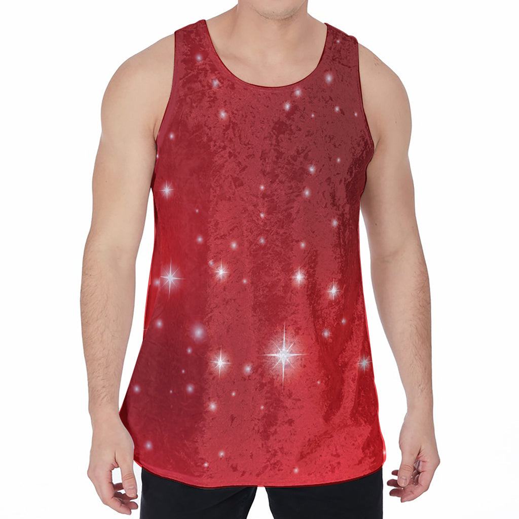Shiny Sparkle Print Men's Velvet Tank Top