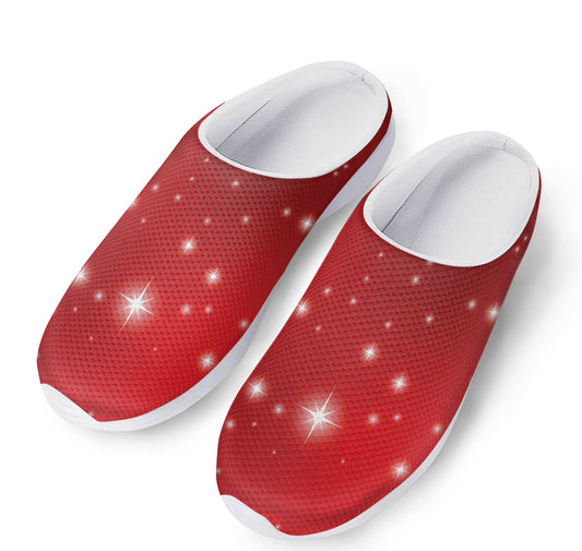 Shiny Sparkle Print Mesh Casual Shoes