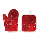 Shiny Sparkle Print Oven Mitt And Pot Holder Set