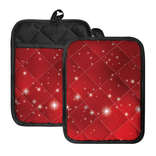Shiny Sparkle Print Pot Holders With Pocket